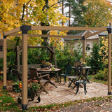Neorexon Pergola Bracket Kit Elevated Wood Stand Kit Woodwork 4" x 4" (Actual 3.5" x 3.5"), Solid Steel Wooden Gazebo Kit for Outdoor, DIY Pergola Hardware Kit 4 PCS Base Brackets Neorexon