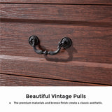 LIDYUK 5 Drawer Dresser for Bedroom Farmhouse Cherry Wood Chest of Drawers for Bedroom Dresser, Rustic 46" Tall Wide Drawers Dressers Wooden Closet Storage Cabinet, Hallway, Living Room LIDYUK