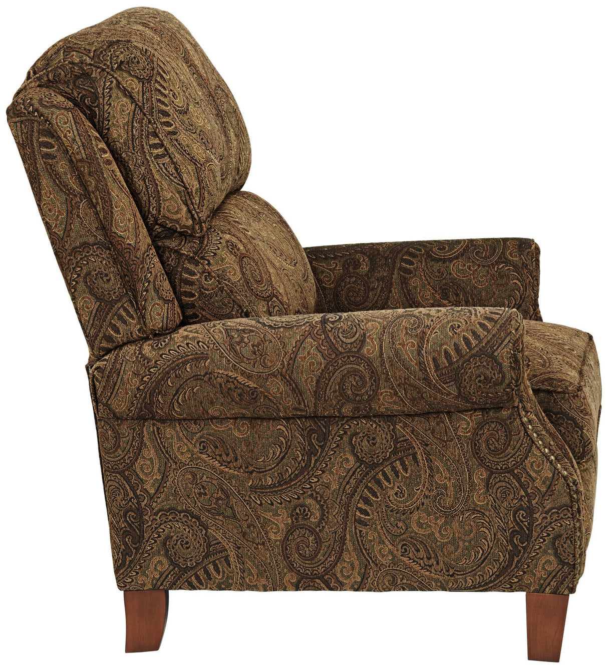 Kensington Hill Beaumont Warm Brown Paisley Patterned Recliner Chair Traditional Armchair Comfortable Push Manual Reclining Footrest Adjustable for Bedroom Living Room Reading Home Relax Office Kensington Hill
