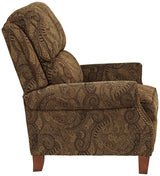 Kensington Hill Beaumont Warm Brown Paisley Patterned Recliner Chair Traditional Armchair Comfortable Push Manual Reclining Footrest Adjustable for Bedroom Living Room Reading Home Relax Office Kensington Hill