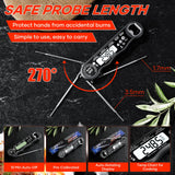 Instant Read Meat Thermometer Digital for Cooking and Grilling, Kitchen Food Thermometer with Foldable Probe Large Backlight Screen & Calibration for BBQ, Smoker, Air Fryer, Oil Fry, Turkey, Beef kejector