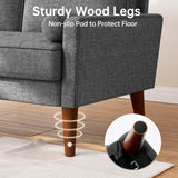 Viihousiom 48" Sofa Loveseat, Mid Century Couch for Small Spaces, Bedroom and Living Room, Removable Cover Spring Cushions, Solid Wood Frame, Easy to Install, Grey Viihousiom