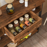 Mexin 39 Inch Console Sofa Table with Drawer, Entryway Table with Storage Shelves, Industrial Wood Hallway Table for Living Room Couch Foyer Kitchen Counter, Rustic Brown Mexin