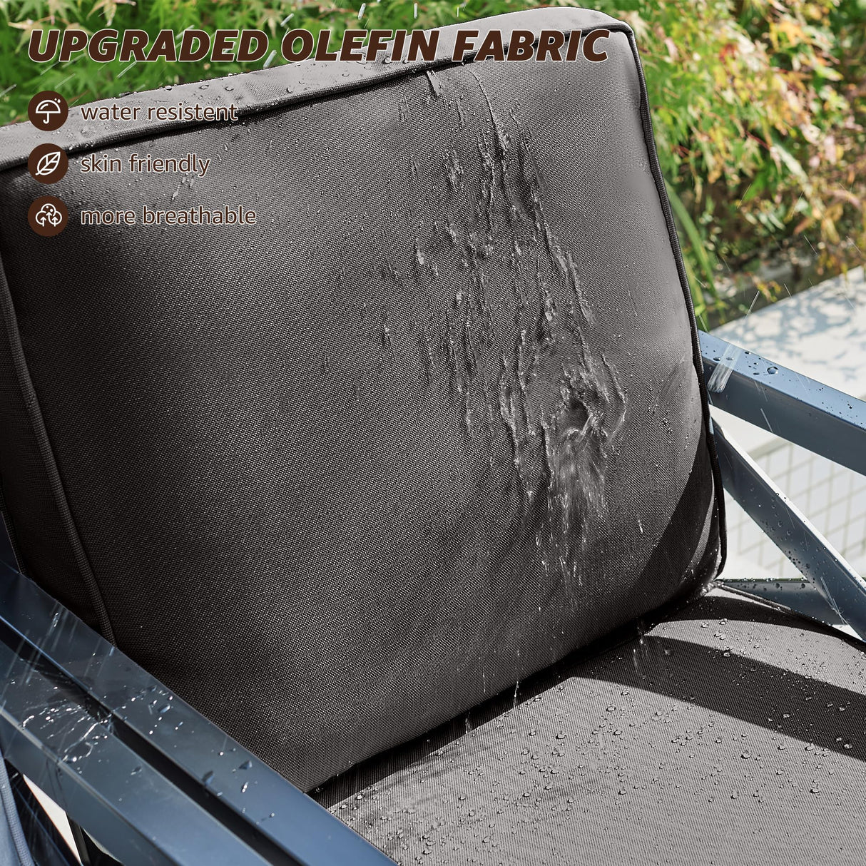 NATURAL EXPRESSIONS Outdoor Patio Furniture 4 Pieces Set, Modern Patio Conversation Sets, Outdoor Sectional Metal Sofa with 5.5 Inch Cushion and Coffee Table,Black NATURAL EXPRESSIONS