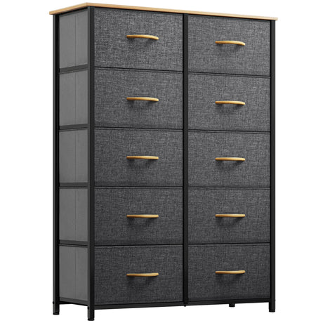 YITAHOME 10 Drawers Dresser, Fabric Dresser, Fabric Storage Tower, Organizer Unit for Bedroom, Living Room, Hallway, Closets YITAHOME