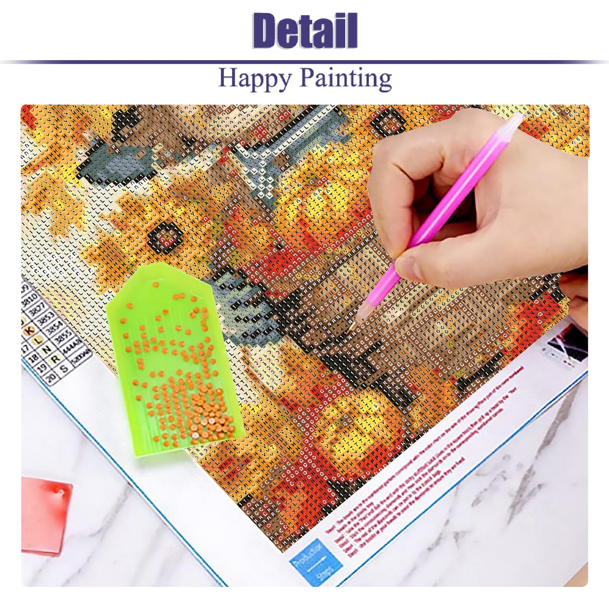 mjcakrn Fall Diamond Painting Kit for Adults, 5D Full Drill Diamond Art Painting, DIY Autumn Diamond Art Kits for Adults for Home Wall Decor 14 x 14 inches mjcakrn