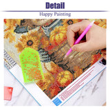 mjcakrn Fall Diamond Painting Kit for Adults, 5D Full Drill Diamond Art Painting, DIY Autumn Diamond Art Kits for Adults for Home Wall Decor 14 x 14 inches mjcakrn