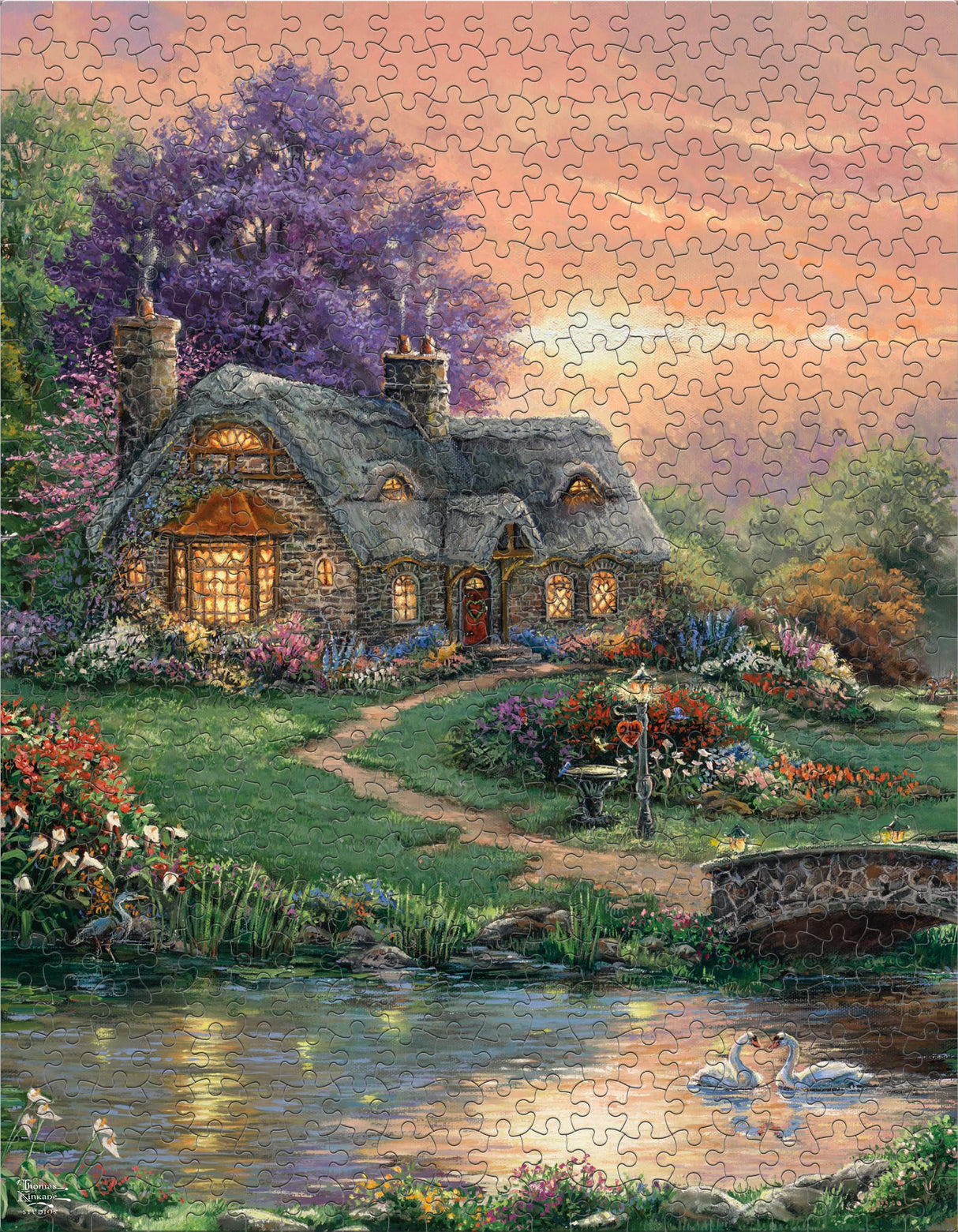 Ceaco - 8 in 1 Multipack - Thomas Kinkade - (2) Round 300 Piece, (4) 550 Piece, (1) 750 Piece (1) 1000 Piece Jigsaw Puzzles Ceaco