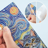 SWATOM 6 Pcs 5D Diamond Painting Bookmarks Starry Night & Animals Acrylic Diamond Art Bookmark with DIY Painting Kits Tassels & Wood Beads Pendant Rhinestone Bookmarks SWATOM
