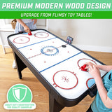 GoSports 48 Inch Air Hockey Arcade Table for Kids - Includes 2 Pushers, 3 Pucks, AC Motor, and LED Scoreboard - Oak or Black GoSports
