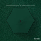 Best Choice Products 7.5ft Heavy-Duty Round Outdoor Market Table Patio Umbrella w/Steel Pole, Push Button Tilt, Easy Crank Lift - Green Best Choice Products