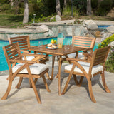 Christopher Knight Home Hermosa Acacia Wood Dining Set, 5-Pcs Set, Teak Finish Christopher Knight Home