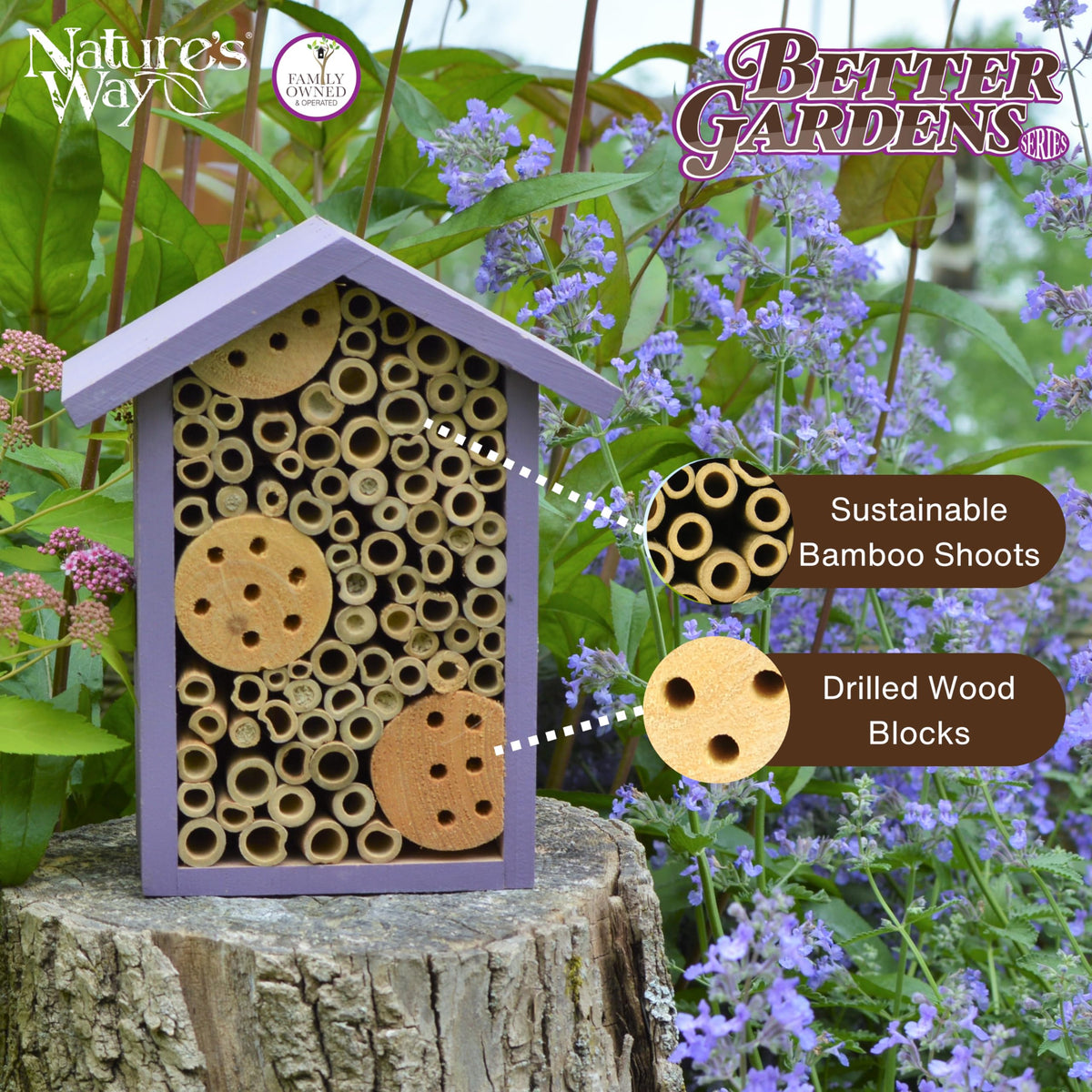 Nature's Way Bird Products PWH1-B Purple Bee House Nature's Way