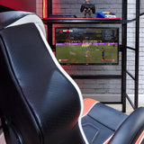 X Rocker Battle Den Twin Size Gaming Bunk Bed, Metal Frame with Grid Mesh Sides, High Sleeper, Fixed Ladder, Black X Rocker