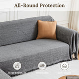 HOMERILLA Sectional Couch Covers 2 Pieces L Shaped Sofa Cover for Sectional Couch L Shape Washable Blanket Furniture Protector for Pets Dogs (Dark Grey, X-Large) HOMERILLA