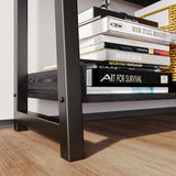 IRONCK Industrial Bookshelf 5-Tier 31.5 in Wide, Bookcase Ladder Shelf, Storage Shelves Rack Shelf Unit, Accent Furniture Metal Frame, Home Office Furniture for Bathroom, Living Room IRONCK