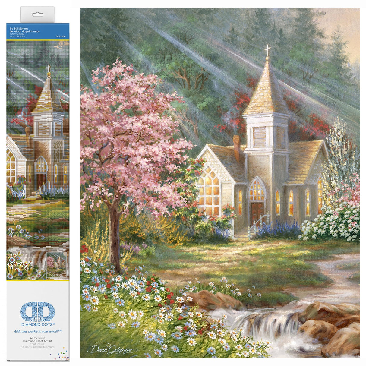 DIAMOND DOTZ Be Still Spring Diamond Painting Kits for Adults - Diamond Art Kits a Relaxing Creative Craft Kit with Dotz Gems 28x22 DIAMOND DOTZ