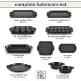 Country Kitchen Nonstick Stackable Bakeware Set - Durable, Easy Release Baking Set, Black, 10 Pcs Country Kitchen
