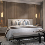 eazart Acoustic Wood Veneer Slat Wall Panels for Interior Wall and Ceilings Decor | Sound-Absorbing Felt Board | 3D Sound Proof Decorative Panels | 94.49” x 23.62” Each Box | 2 Pack | Natural Walnut eazart