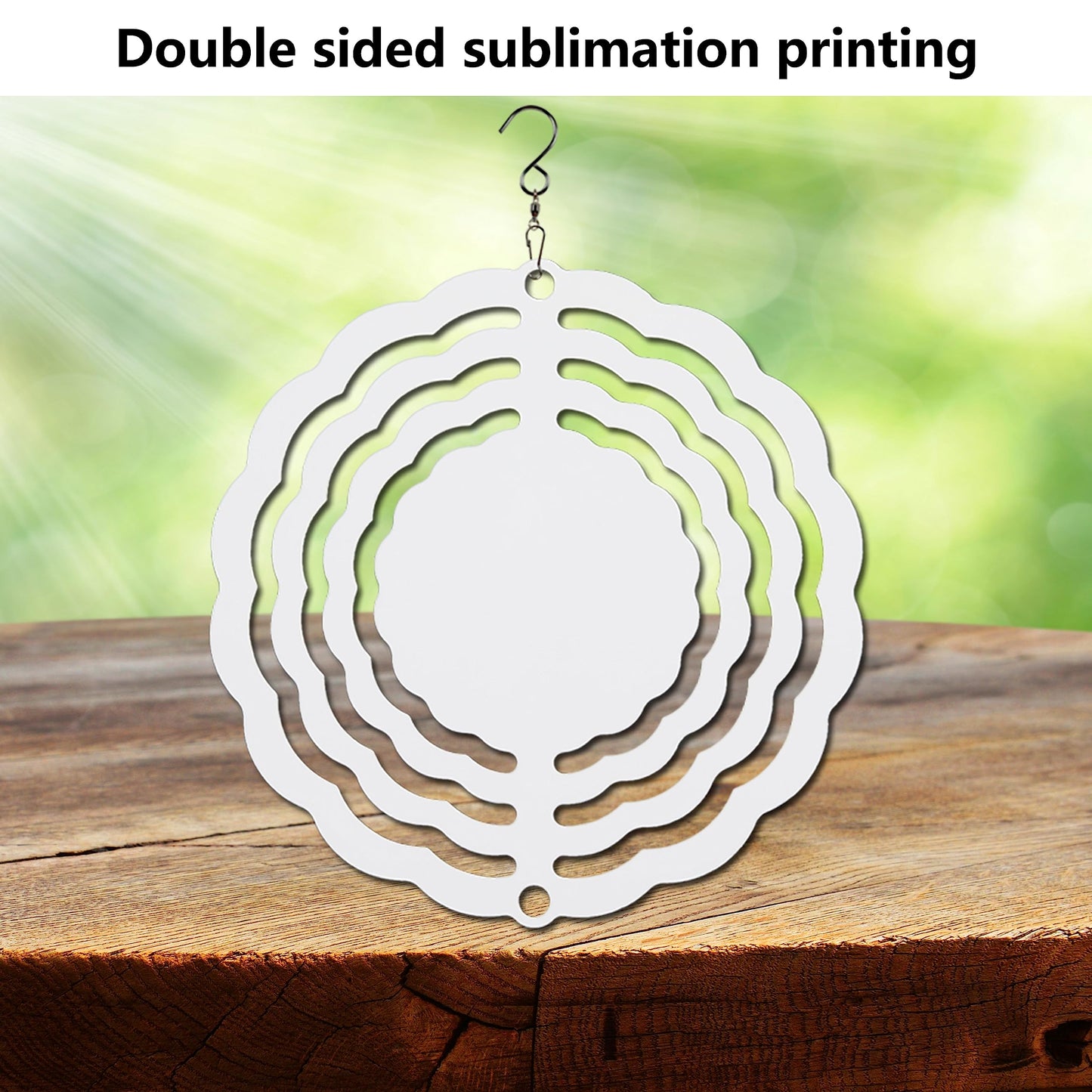 10 pcs Sublimation Wind Spinner Blanks 3 Inch Round 3D Aluminum Sublimation Blanks Wind Spinners Bulk Hanging Wind Spinners DIY Crafts Sublimation Ornaments