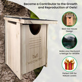 Owl House Cedar - Waterproof Owl Boxes for Outside - Nesting Box for Barn, Screech, Barred - Owl Box 16“ x 12” x 11” - Easy to Install - Bags of Cedar Wood Shavings Moonity