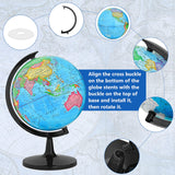 World Globe with Stand, 13" Geography Educational Globe for Students & Teachers, 360° Spinning Globe, Full Length 19.7 inch World Globes for GOCHANGE