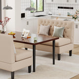Andeworld Modern Loveseat Settee Button Tufted Sofa Couch Upholstered Banquette Dining Bench High Back Living Room Funiture,Khaki Andeworld