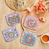 Sanwuta 8 Pcs Mandala DIY Diamond Painting Coin Purse Holder Makeup Bags Bulk Cosmetic Wallet Diamond Painting Kits Pocket Sanwuta
