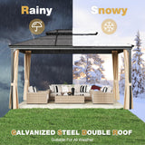 Devoko 10X13 FT Hardtop Gazebo Double Polycarbonate Roof Outdoor Canopy Gazebo with Nettings and Curtains Aluminum Frame for Patios, Gardens, Lawns (10' x13' Double Polycarbonate Roof) Devoko