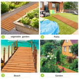 Tatuo 8 FT Wooden Garden Pathway Roll Out Straight Walkway Outdoor Path Wood Flooring Boardwalk Pavers for Garden Backyard Patio Beach Outdoor Wedding Party, 8' L x 17" W(1 Pack) Tatuo