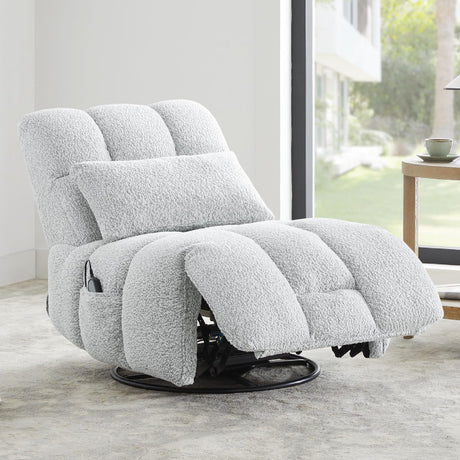 Watson & Whitely Oversized Power Recliner Chair for Adults, Swivel Rocker Recliner Chair with Lumbar Support, Ultra-Comfy Glider Recliner for Living Room Theater Seating Single Sofa, Grey Watson & Whitely
