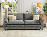 Homall 80" Modular Sectional Sofa, Loveseat Sofa Couch with Double-Layer Cushion, DIY Combination Chenille Deep 2-Seat Cloud Couch for Living Room, Apartment (Loveseat Sofa, Grey) Homall