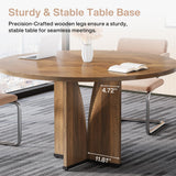 Tribesigns 39" Round Conference Table for 4, Wooden Meeting Table for Training & Seminar, Modern Small Office Table for Negotiation, Multi-Purpose Business Tables for Conference Room (Brown) Tribesigns