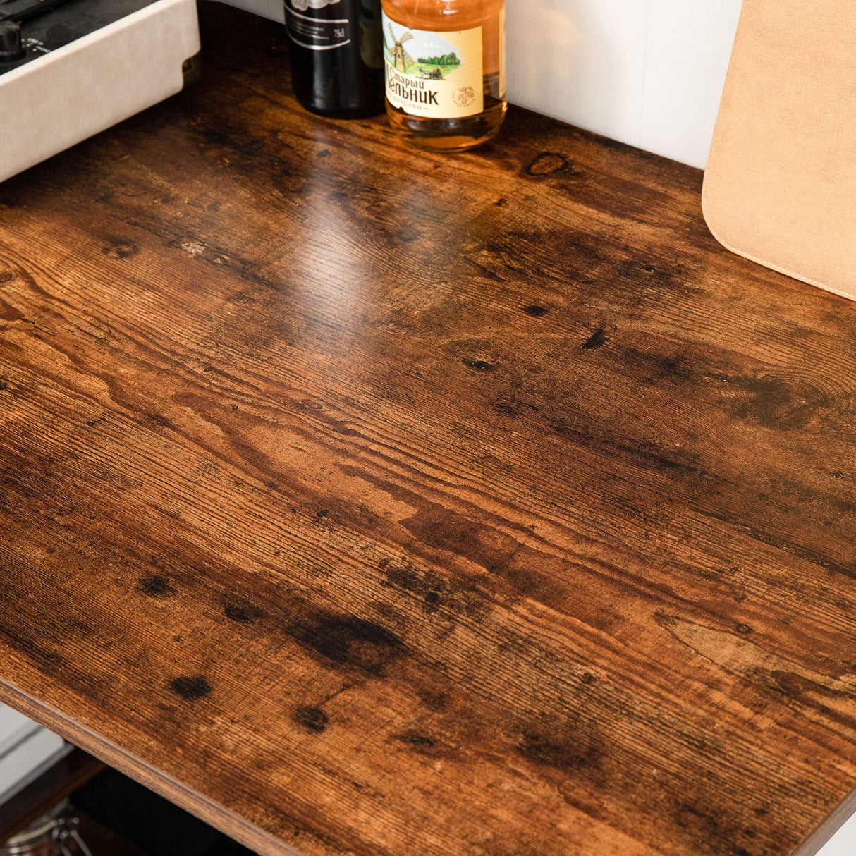 IBUYKE 40” Rustic Brown Bar Table with 3 Storage Shelves - Versatile High Dining and Standing Desk IBUYKE