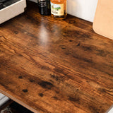 IBUYKE 40” Rustic Brown Bar Table with 3 Storage Shelves - Versatile High Dining and Standing Desk IBUYKE