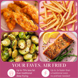 Paris Hilton Air Fryer, Large 6-Quart Capacity, Nonstick Made without PFAS, Touchscreen Display, 8-in-1 (Air Fry, Roast, Broil, Bake, Reheat, Keep Warm, Pizza, Dehydrate), Dishwasher Safe, Pink Paris Hilton