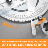 POWERTEC Universal Table Saw Miter Gauge and Aluminum Miter Bar, 27 Angle Stops Miter Gauge, Works w/Table Saws, Band Saw, Router Table (71142) POWERTEC