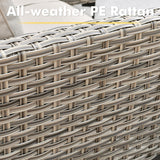 CAODOC Outdoor Sectional Patio Furniture Set,10 Pieces Wicker Conversation Sets L Shaped Couch,Out Door Sofa Outside Furniture with Swivel Chairs,Beige CAODOC