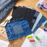Hahafelt Sashiko Kit Sashiko Thread and Needles Thimble Denim Fabric Water Soluble Japanese Embroidery Kit for Beginners Hand Quilting and Mending, Sewing Supplies Hahafelt