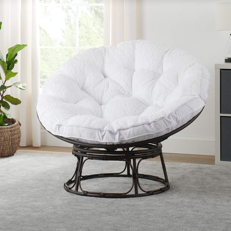 Birsppy Better Homes & Gardens Papasan Chair with Fabric Cushion (White) Birsppy