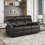 Lexicon Manual Reclining Sofa, Faux Leather Recliner Sofa, Wall Hugger, Track Arms, Magazine Pockets, Manual Dual Recliners Couch for Living Room/Office/Apartment, Easy Assembly, Espresso Lexicon