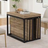 NTYUNRR 23.6" - 118" Extendable Dining Room Table, Modern Extra Long Folding Dining Tables for 2-10 People, Outdoor Patio Furniture Set, Adjustable Kitchen Dinner Table, Ancient Wood NTYUNRR