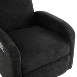 Christopher Knight Home Sidney Fabric Upholstered 360° Swivel Chair, Boucle Push-Back Recliner, Solid Wood Glider Recliner with Rotation, Living Room Lounge Sofa, Adjustable Comfy Reading Chair,Black Christopher Knight Home