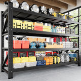 Anxxsu 5000LBS Storage Shelves, 71" W Heavy Duty Garage Shelving Unit, Adjustable Industrial Shelving, 4 Tier Metal Shelving for Garage, Supermarket, Warehouse, 71" W x 24" D x 70" H Anxxsu