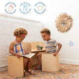 ECR4Kids Bentwood Multipurpose Table and Chair Set, Kids Furniture, Natural, 3-Piece ECR4Kids