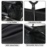 Highpro Collapsible Wagon Carts Foldable, Heavy Duty Beach Folding Wagon Cart with Wheels, Portable Grocery Garden Cart for Outdoor, Sports, Shopping, Camping, Black Highpro