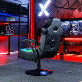 X Rocker Prism RGB LED Lounging Video Gaming Pedestal Chair with Armrests, Wireless Bluetooth Audio, Foldable, Vegan Leather, Amazon Exclusive, Black X Rocker