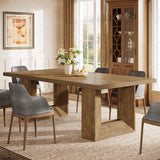 Tribesigns Farmhouse Dining Table for 6-8, 63-Inch Rectangle Kitchen Table with Strong Geometric Frame for Kitchen & Dining & Living Room (Natural) Tribesigns