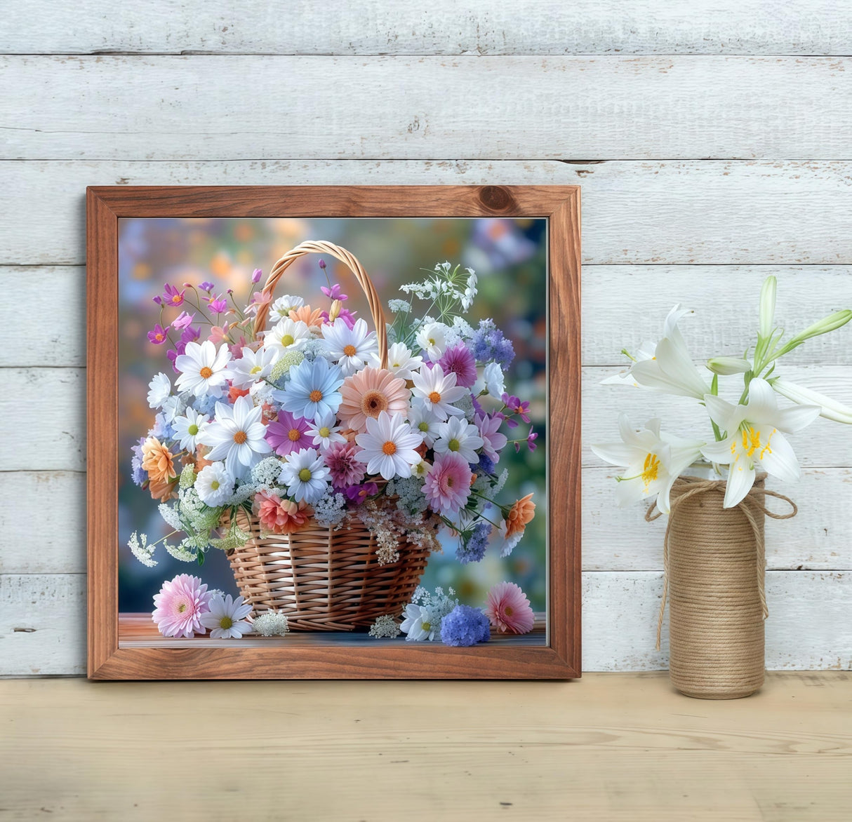 BYGFHLYW 5D Diamond Painting Kits for Adults, Daisy Flower Diamond Art Kits for Adults Beginner, DIY Full Drill Diamond Dot Gem Painting for Home Wall Decor 13.7x13.7inch BYGFHLYW