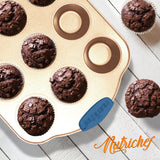 NutriChef 10-Piece Nonstick Bakeware Set - Premium Carbon Steel Baking Trays w/Heatsafe Silicone Handles, Includes Pizza Crisper, Loaf Pan, 12 & 24 Cup Muffin Pans, Round/Square Pans, Cookie Sheets NutriChef
